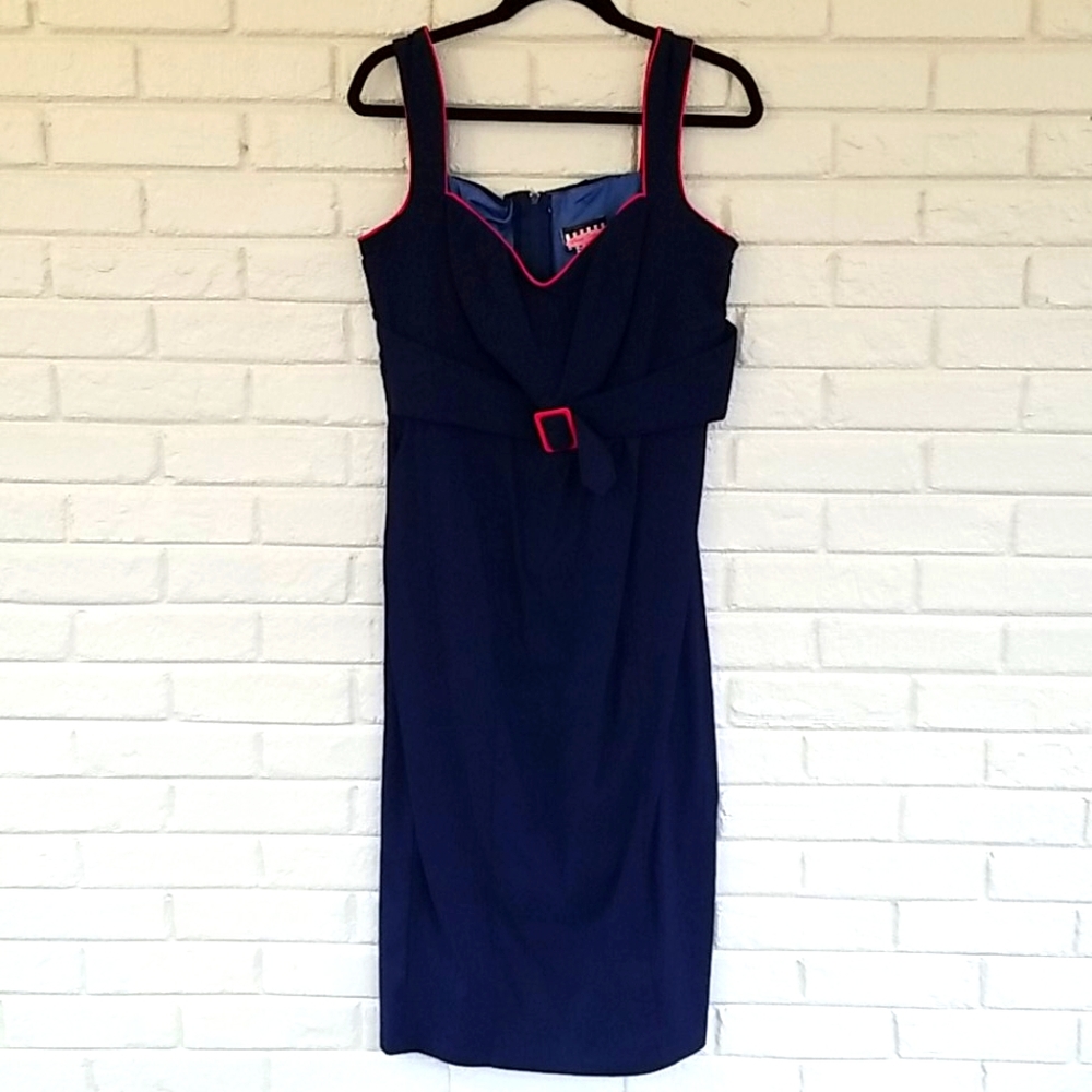 Pinup Couture Jessica Wiggle Dress Navy 2x NWT